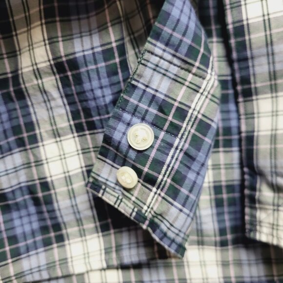 Peter Millar Button Up Shirt Mens XL Plaid Business Casual Long Sleeve - Picture 9 of 12